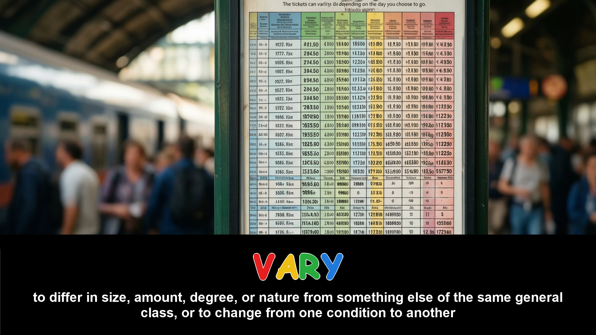 English Illustration for vary